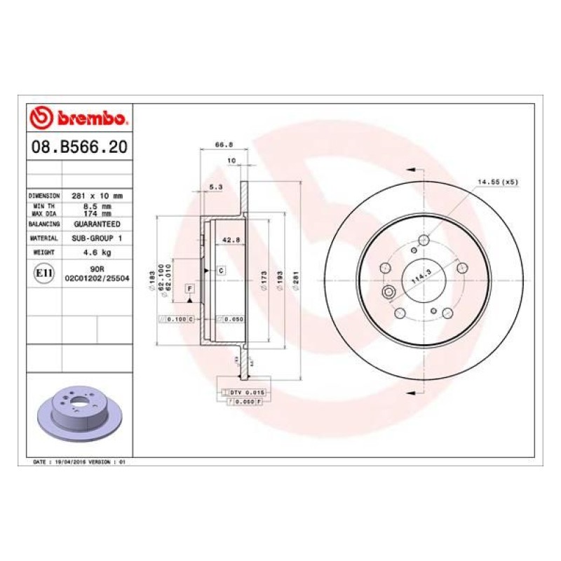 Remschijven Achteras Brembo Premium