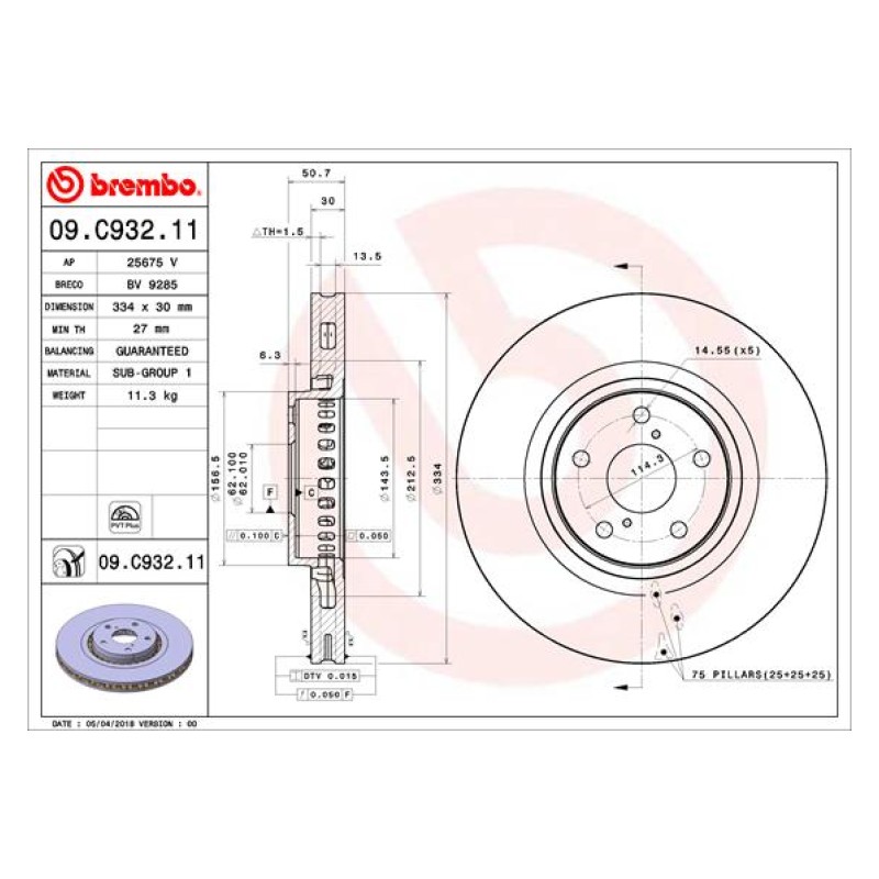 Remschijven Vooras Brembo Premium
