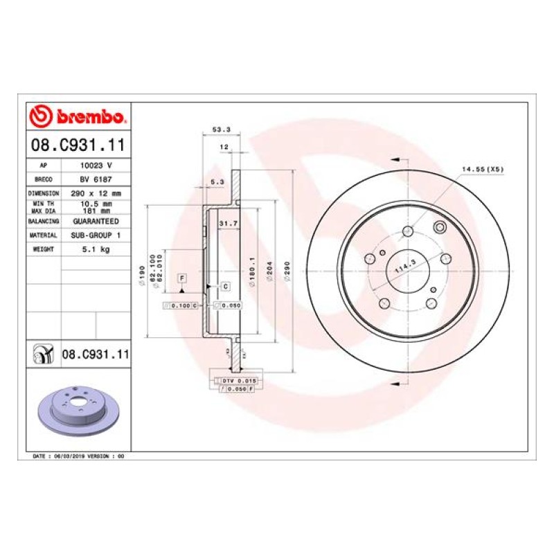 Remschijven Achteras Brembo Premium