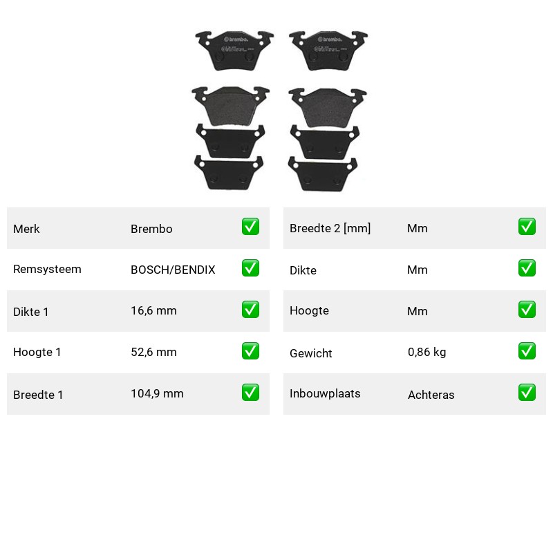 Brembo - ken Mercedes-Benz Coupe Achteras